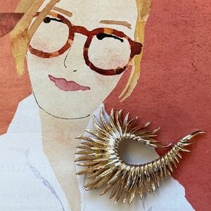 VINTAGE MARCEL BOUCHER Abstract Floral Brooch Gold